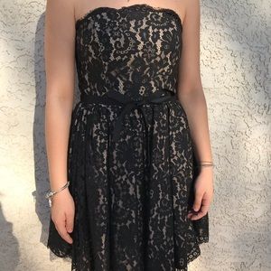 Black lace dress with bow